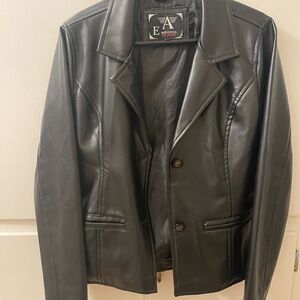 Emporio Armani Women Dark Leather Jacket